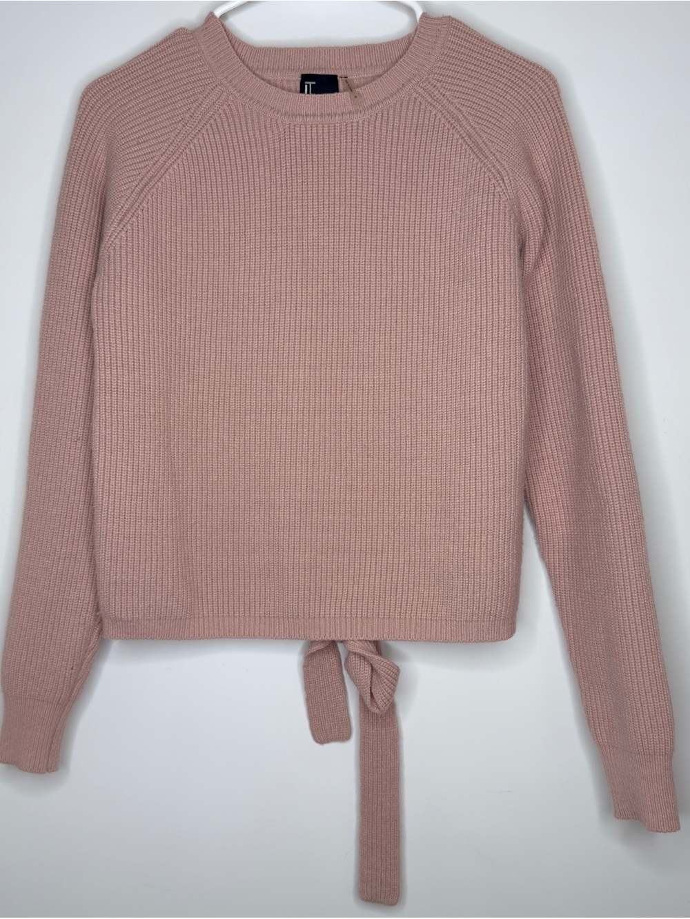 Love Token Blush Pink Crewneck Tie-Hem Sweater Junior’s Small